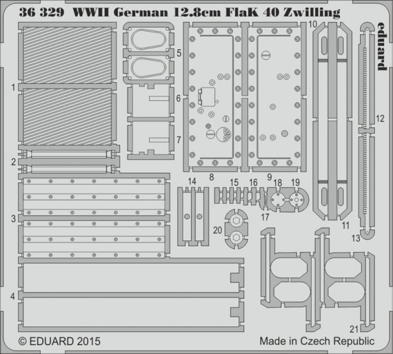 SET WWII German 12.8cm FlaK 40 Zwilling