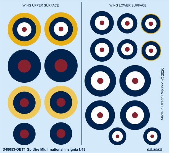 Decals 1/48 Spitfire Mk.I national insignia