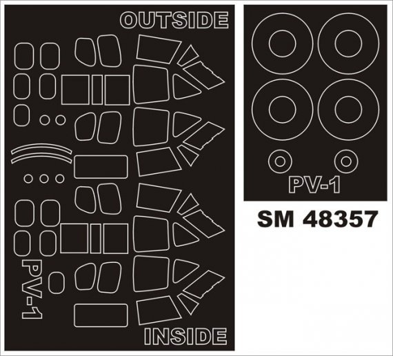 Montex 1/48 PV-1 Ventura Canopy Frame Paint Masks