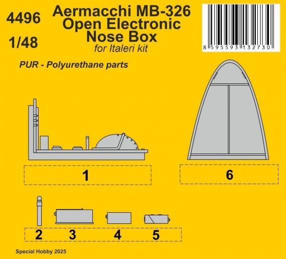1/48 MB-326 Open Electronic Nose Box for Italeri
