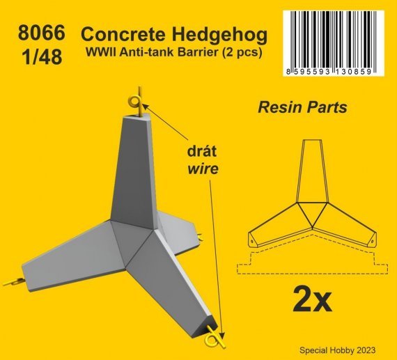 1/48 Concrete Hedgehog Anti-tank Barrier