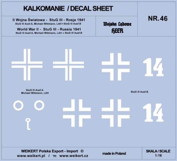 1/16 StuG III, Russia 1941 decal