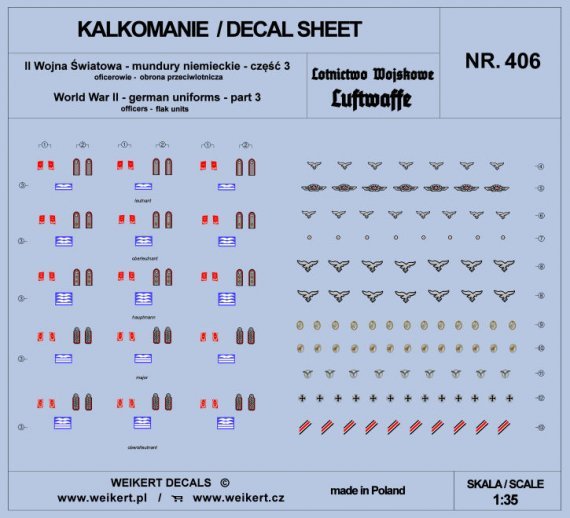 1/35 German Uniforms WWII Flak Units, part 3 decal