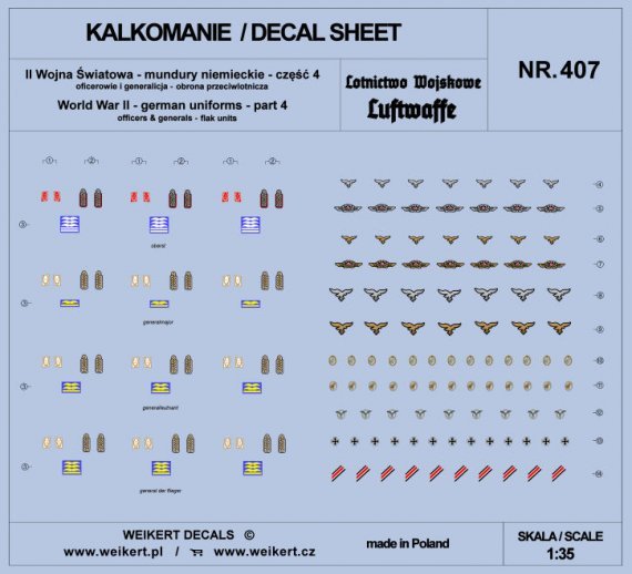1/35 German Uniforms WWII Flak Units, part 4 decal