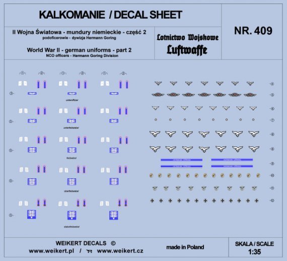 1/35 German Uniforms WWII Hermann Goring div. part 2 decal