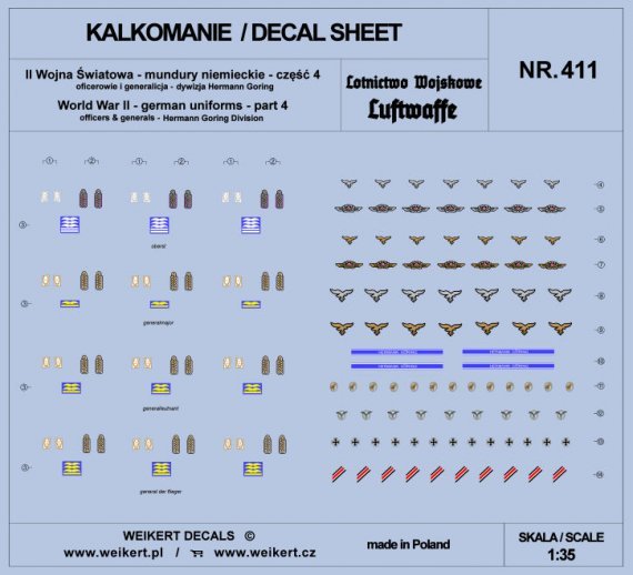 1/35 German Uniforms WWII Hermann Goring div. part 4 decal