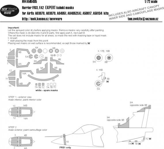 1/72 Mask Harrier FRS1/FA2 EXPERT