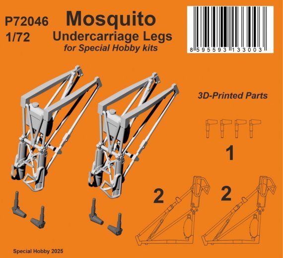 1/72 Mosquito Undercarriage Legs for Special Hobby