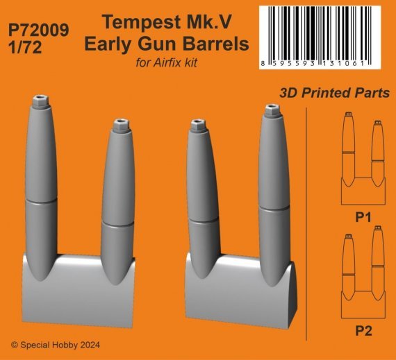 1/72 Tempest Mk.V Early Gun Barrels for Airfix