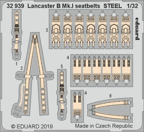 1/32 SET Lancaster B Mk.I seatbelts STEEL