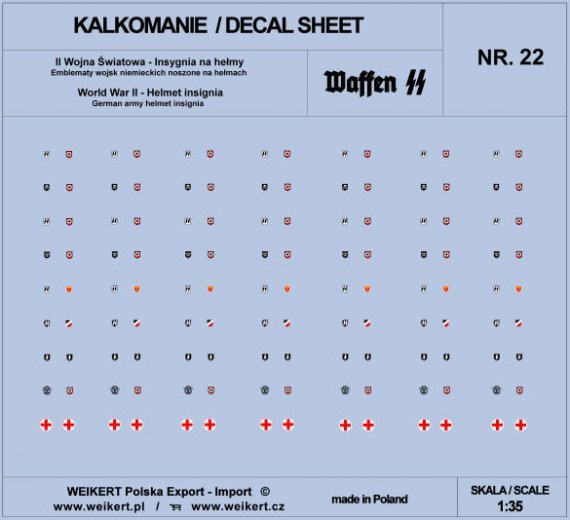1/35 German Helmet Insignia WWII WAFFEN SS decal