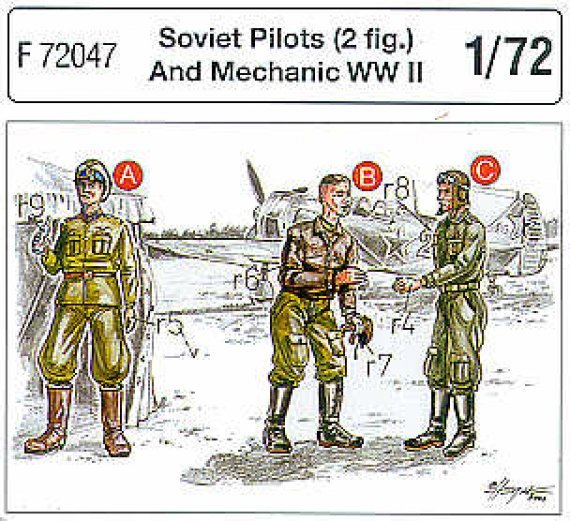 CMK 1/72 2 Pilotes Sovi�tiques WWII + M�canicien