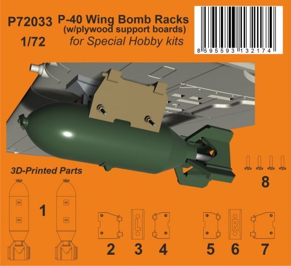 1/72 P-40 Wing Bomb Racks for Special Hobby