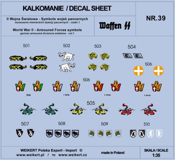1/35 German Armoured Forces WWII symbols part 1 decal