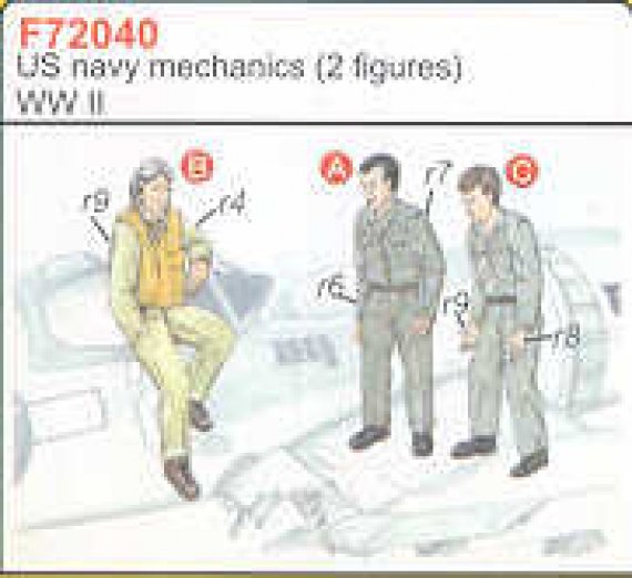 CMK 1/72 2 M�caniciens USN et Pilote WWII