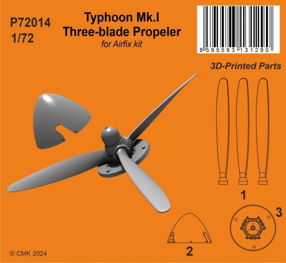 1/72 Typhoon Mk.I Three-blade Propeller for Airfix
