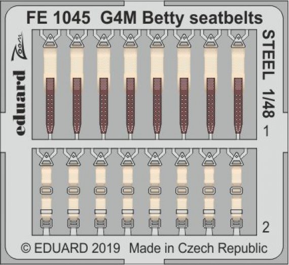 1/48 G4M Betty seatbelts STEEL colour photoetched set