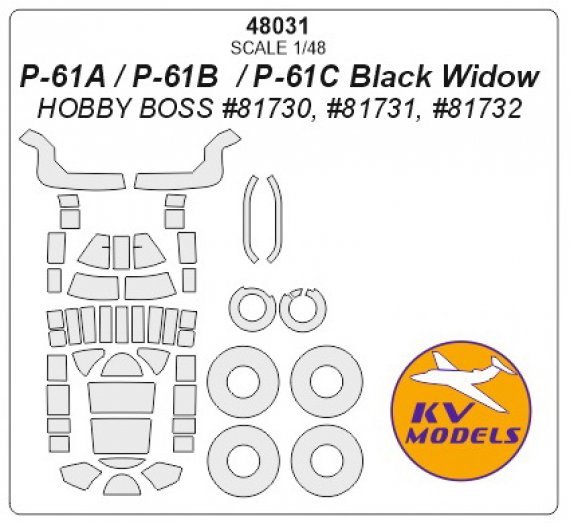 1/48 Northrop P-61A / P-61B / P-61C Black Widow + wheels masks