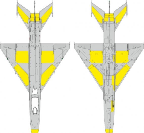 Mask 1/48 MiG-21F Surface Panels for Eduard