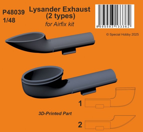 1/48 Lysander Exhaust 2 types for Airfix