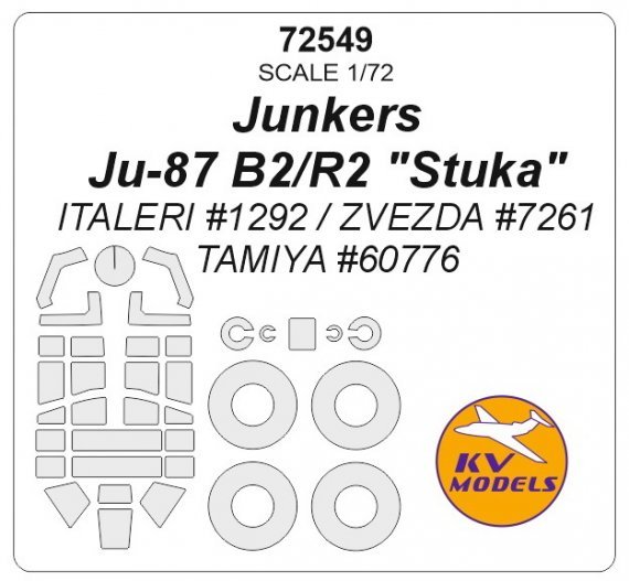 1/72 Junkers Ju-87 B2/R2 Stuka + wheels masks