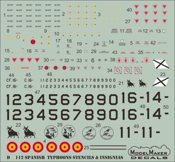 1/48 Spanish Typhoons stencils and insignias