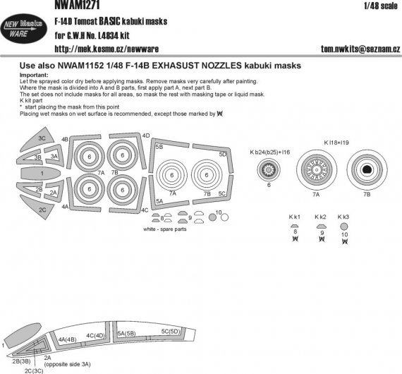1/48 Mask F-14D Tomcat BASIC for GWH