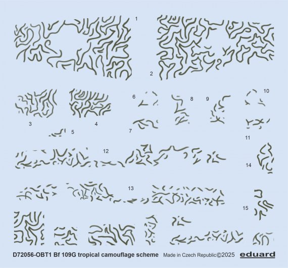 1/72 Decal Bf 109G tropical camouflages scheme for Eduard