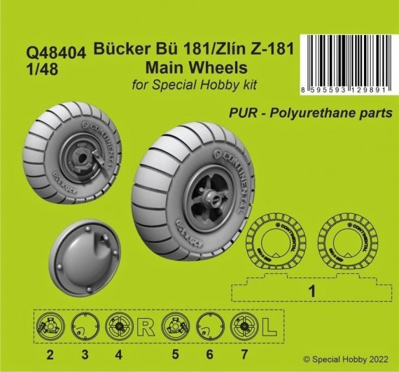 1/48 Bcker B 181 / Zlin Z-181 Main wheels