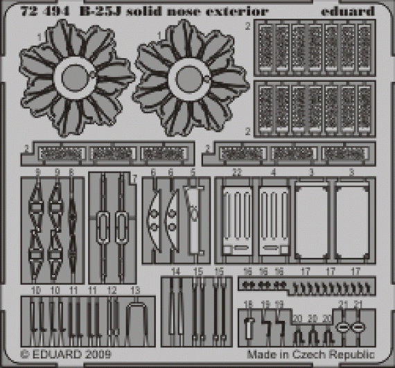Eduard B-25J solid nose exterior