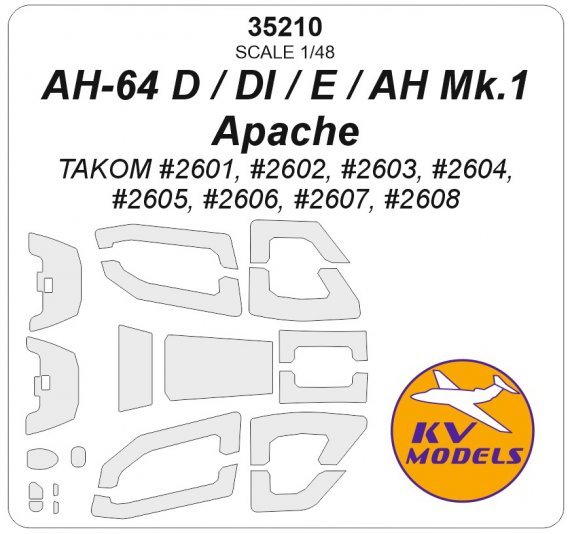 1/35 Bell/Boeing AH-64 Apache mask for Takom