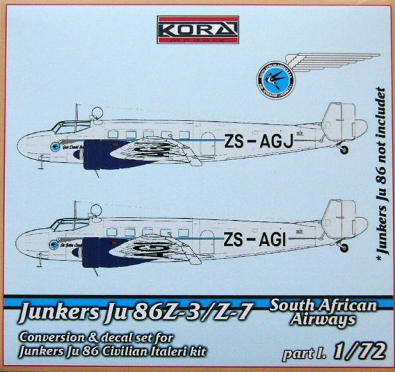 1/72 Ju 86Z-3/Z-7 South African Airways  Conv.Set