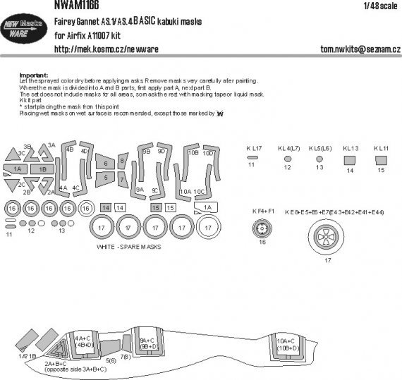 1/48 Mask Fairey Gannet AS.1/AS.4 BASIC for Airfix