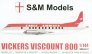 S & M Models Decals Vickers Viscount 800 Eagle Airways 1/144
