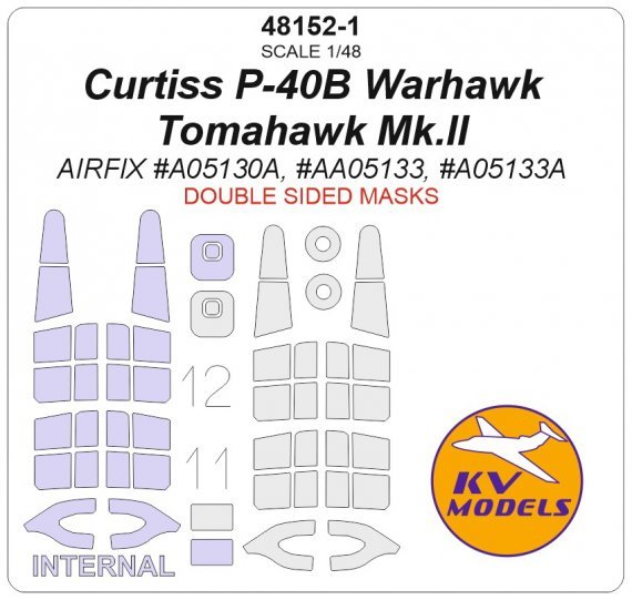 1/48 Curtiss P-40B Warhawk / Tomahawk Mk.II mask for Airfix