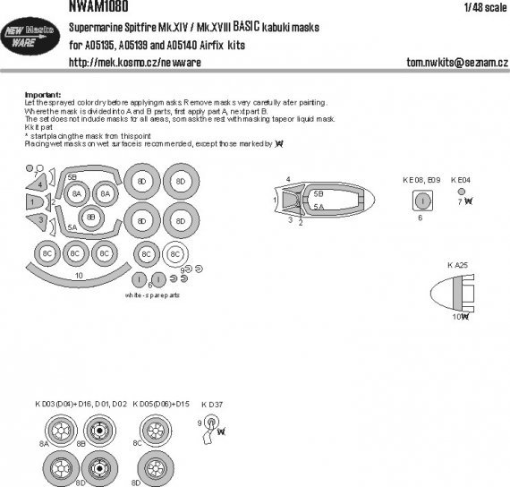 1/48 Mask Spitifre Mk.XIV/Mk.XVIII BASIC
