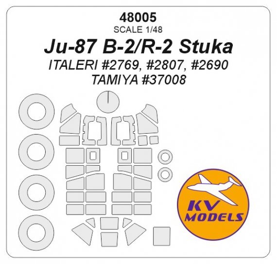 1/48 Junkers Ju-87B-2/R-2 Stuka masks for Italeri & Tamiya