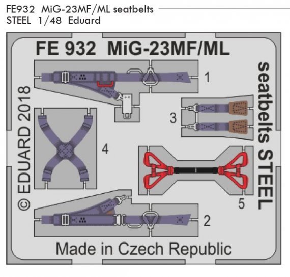 1/48 MiG-23MF/ML seatbelts STEEL