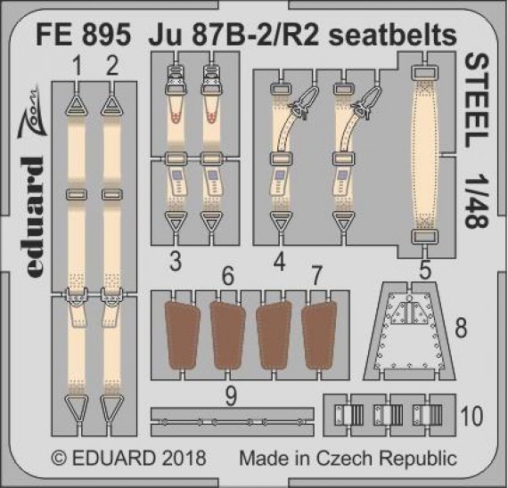 1/48 Ju 87B-2/R2 seatbelts STEEL