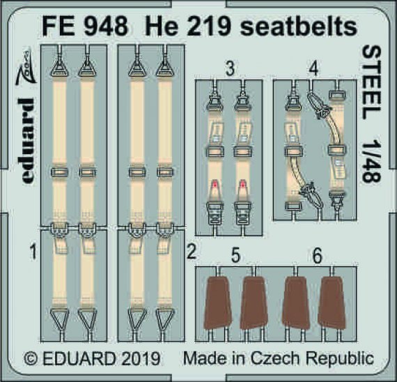 1/48 He 219 seatbelts STEEL