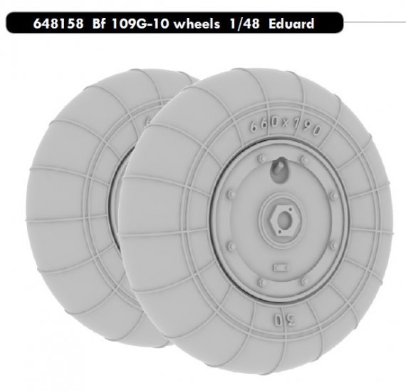 BRASSIN 1/48 Bf 109G-10 wheels (EDU)