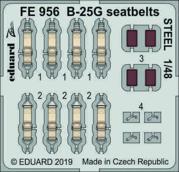 1/48 B-25G seatbelts STEEL