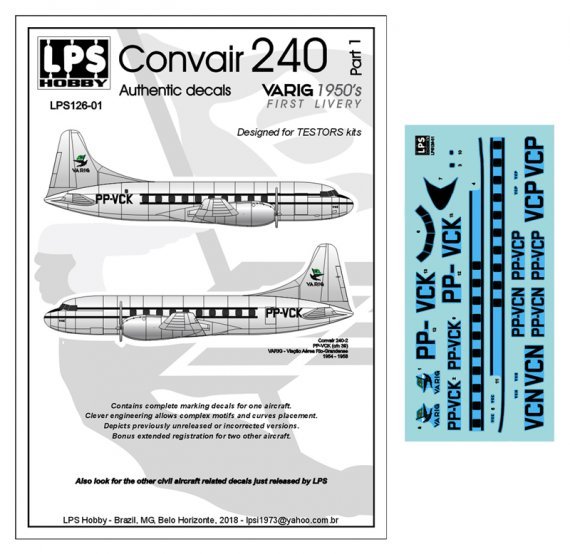 1/126 Varig Convair 240 delivery colors