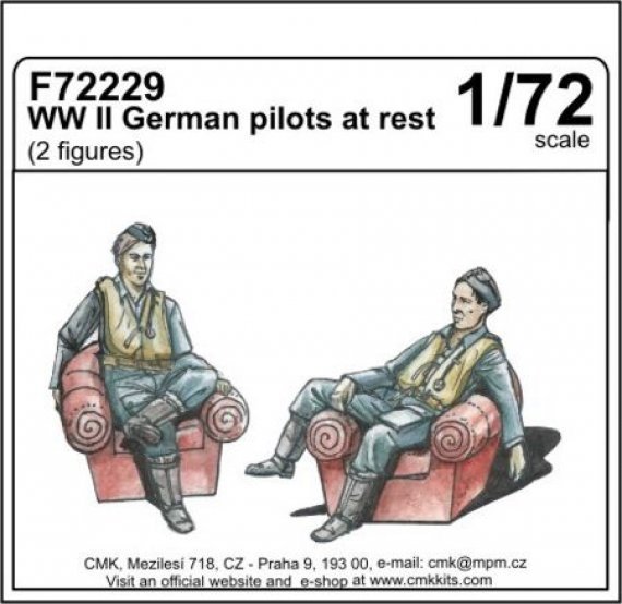 1/72 German pilots at rest WWII (2 fig.)