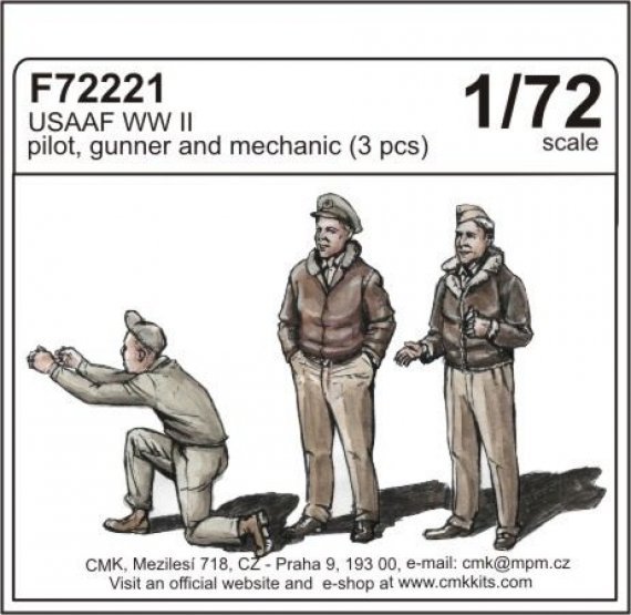 1/72 USAAF WWII pilot, gunner & mechanic (3 fig)