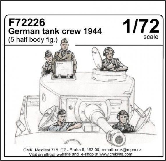 1/72 German tank crew 1944 (5 half-body fig.)