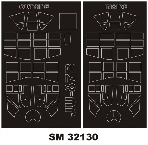 Masques peinture Ju-87B-2 Stuka 1/32 Trumpeter