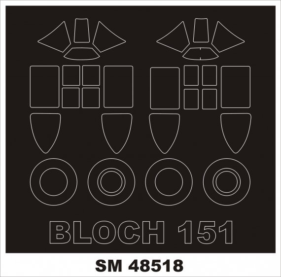1/48 Marcel-Bloch MB.151 .1 2 canopy masks