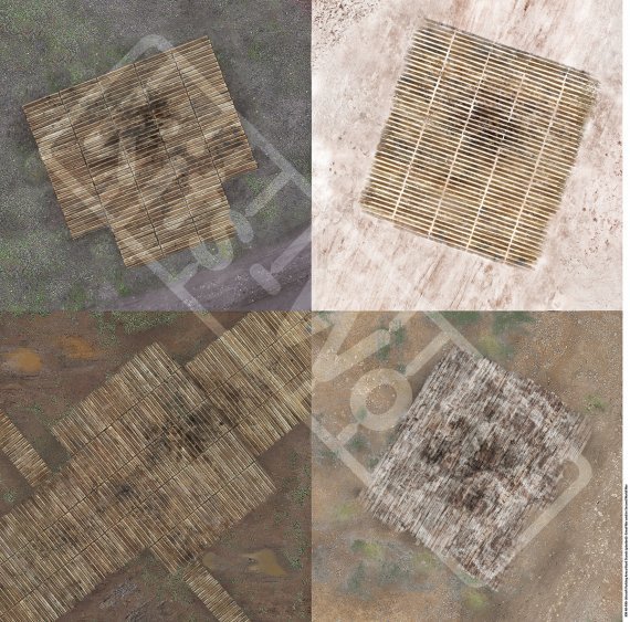 1/48 Four single parking areas. Suitable for Great War onwards