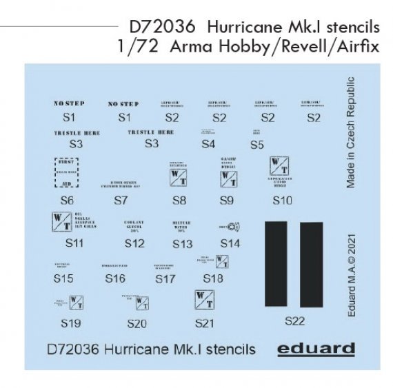 1/72 Decals Hurricane Mk.I stencils